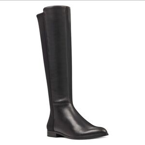 Nine West Women's Owenford Leather Knee High Boot Pointed Toe Riding Boot Size 7